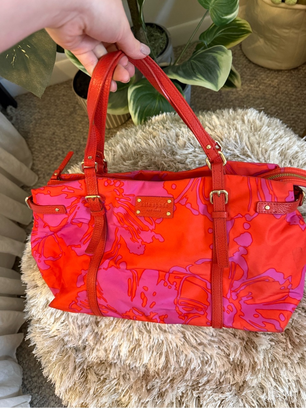 Kate Spade Red & Pink Floral Nylon